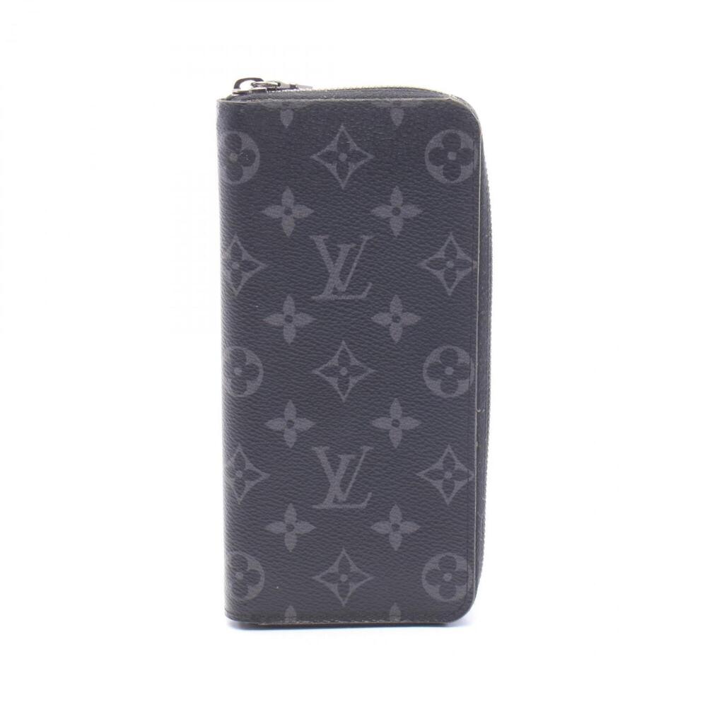 Louis Vuitton Zippy Wallet Vertical Monogram Eclipse Round Long Leather Men's...